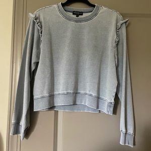 Zoe Denim (appearance) cotton ruffle sweatshirt